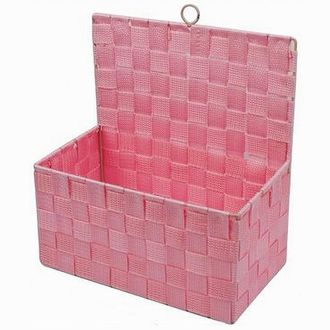 Trade Shop Trade Shop - Cestino Porta Oggetti Cesto In Tessuto Rosa Organizer Multiuso Per Casa 79095