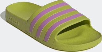 adidas Badesandale ADIDAS SPORTSWEAR AQUA ADILETTE, Damen, Gr. 37, lila (preloved lime, preloved lila, preloved lime), Synthetik, Schuhe Badesandale, Badelat