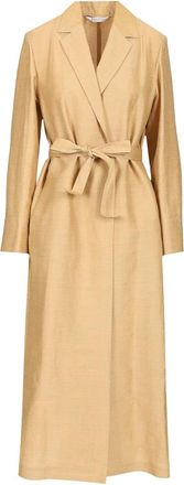 Max Mara Meandro Long Overcoat - female - Max Mara - Belted Coats - Yellow - M - Coats