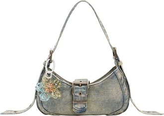 Desigual Denim Shoulder Bag in Light Green at Nordstrom