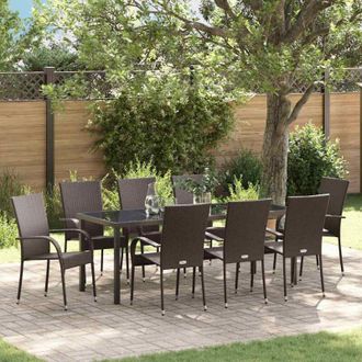 vidaXL Conjunto De Comedor De Jard&iacute;n 5 Pcs Marr&oacute;n Vidaxl