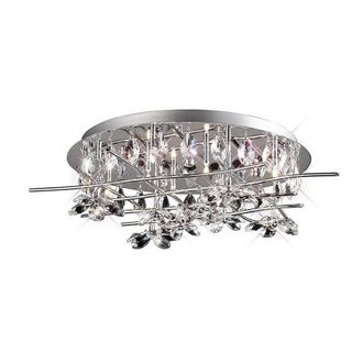 Netlighting Aviance Flush Ceiling 8 Light G4 Chrome Crystal NOT LED CFL Compatible in Grey