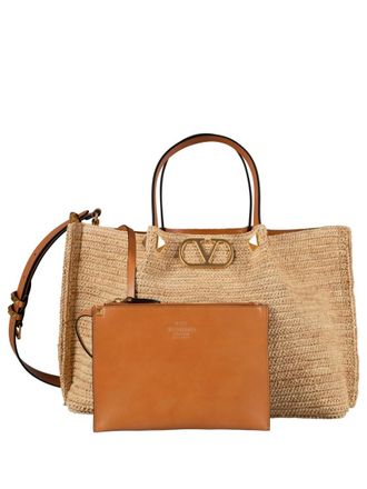 Valentino Garavani Natural VLogo Medium Tote