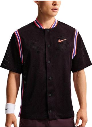 Nike Court Slam x Carlos Alcaraz Dri-FIT Snap-on Jersey Asia Sizing Magenta Gray Bright Deep Red IM6612-647