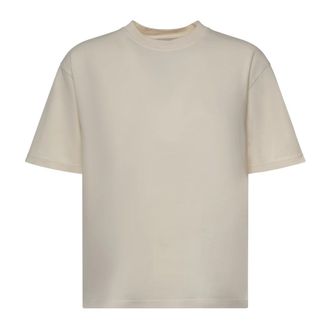 Golden Goose T-Shirts, female, Beige, Size: XS T-shirt with reverse logo on the back