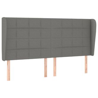 vidaXL Cabecero Con Orejas De Tela Gris Oscuro 183x23x118/128 Cm Vidaxl