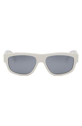Fendi Diagonal 56mm Geometric Sunglasses in Wht/smkmr at Nordstrom