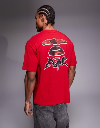 Aape By A Bathing Ape AAPE by A Bathing Ape - T-shirt oversize rossa-Rosso