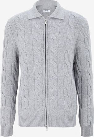 Gran Sasso Zopfstrickcardigan aus Kaschmir mit Zip
