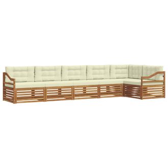 vidaXL Conjunto De Sof&aacute;s De Exterior Con Coj&iacute;n 6 Pcs Natural Y Crema Vidaxl