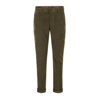 Dondup Slim-fit Trousers, male, Green, Size: W32 Gaubert Trousers