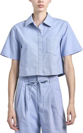 Derek Lam 10 Crosby Lira Crop Short Sleeve Shirt