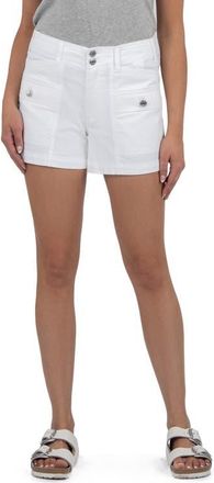 Kut from the Kloth Jane Patch Pocket Denim Shorts in Optic White at Nordstrom, Size 14