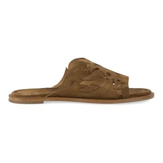 Sartore Sliders, female, Brown, Size: 6 US Sr4309 Round-toe Suede Mule
