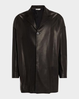 Fear of God Mens Oversized Single-Breasted Leather Blazer