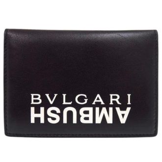 Bulgari Pre-owned Business Card Case - Heren - Pre-owned - Zwart - Maat: ONE Size Leer