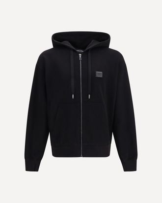 Dolce & Gabbana Cotton Hooded Sweatshirt with DG plaque Male 48
