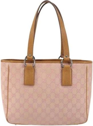 Gucci Pre-owned Tote Bags, female, Pink, Size: ONE SIZE Pre-owned Leather Tote Bag