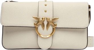 Pinko Womens Leather Shoulder Bag 104524A2OX, White