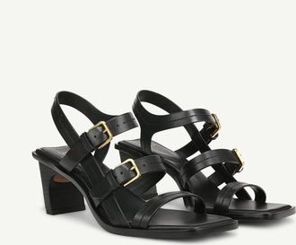 Franco Sarto Womens Franco Sarto Sarto Frances Sandals Black Leather Square Toe HAWK2372