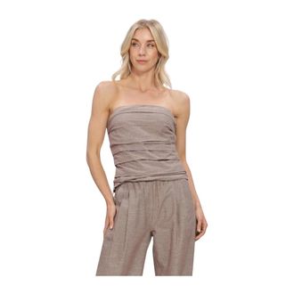 Co'Couture Jihocc Stripe Tube Top - Dames - Tops - Beige - Maat: XL