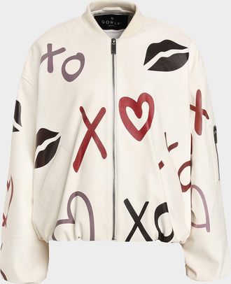 Gorski Zip Leather Bomber Jacket