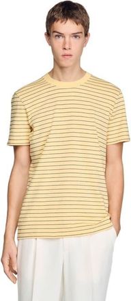Sandro Striped T-shirt in Yellow /Black at Nordstrom, Size X-Small