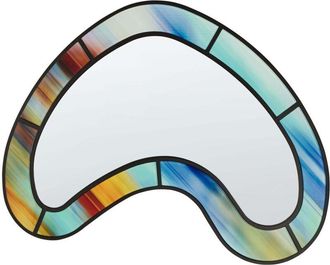 Beliani Beliani - Specchio da parete di forma irregolare e rotonda in vetro e multicolore Bouvron