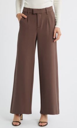 Wit & Wisdom AbSolution Skyrise Wide Leg Pants in Mocha at Nordstrom, Size 00