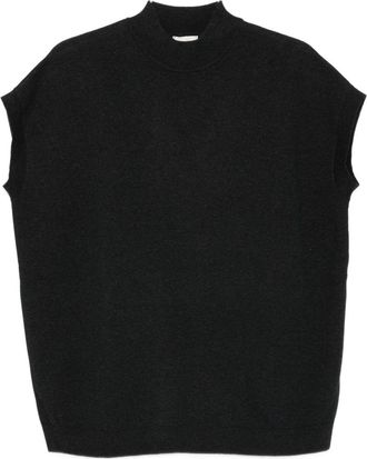 Alysi Womens Grey Silk & Nylon Top - Black - Size X-Small