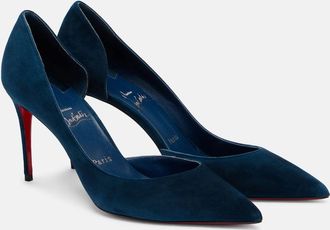 Christian Louboutin Iriza 85 suede dOrsay pumps