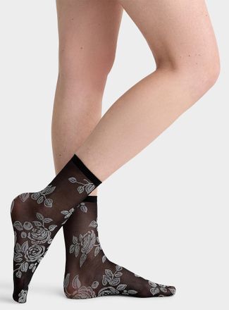 Philippe Matignon Womens Foliage sheer socks