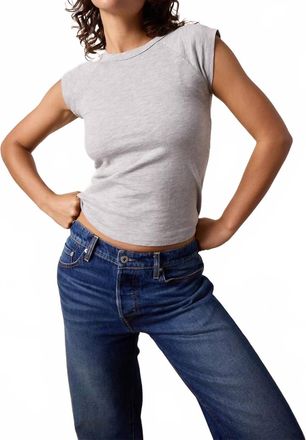 NSF Chloe Fitted Slub Jersey Tee In Grey