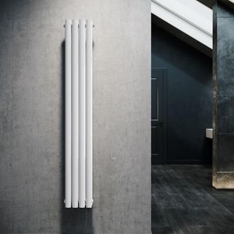 Sonni Sonni - Radiador De Vertical Blanco Ovalado Radiador Centro Conexi&oacute;n Doble Capa 230x1600mm