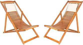 Safavieh Set Of 2 Rendi Outdoor Relax Chairs With Pillow