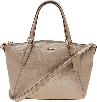 Coach Metallic Beige Leather Small Tote