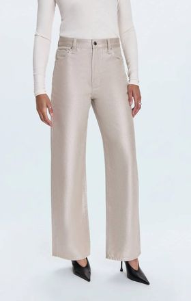 Pistola Denim Tate High-Rise Bowed Wide-Leg Jeans In Champagne Luster