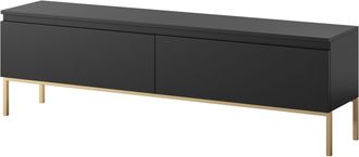Selsey Selsey Bemmi - Mueble Tv 150 Cm, Negro Con Patas Doradas