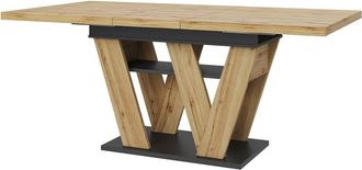 Urban Meuble Mesa de comedor extensible efecto madera natural 119-158,5&times;80cm