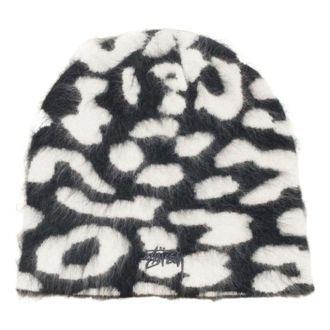 St&uuml;ssy Cashmere Leopard Skullcap Black 1321282-BLAC