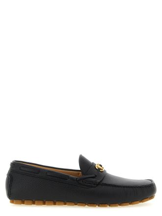 Valentino Garavani Black Calfskin Slip-On Mens Loafers