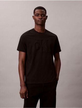 Calvin Klein Jeans Calvin Klein Mens Embossed Monogram Classic T-Shirt - Black - XS