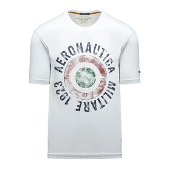 Aeronautica Tricolour Cockade T-shirt - Heren - T-shirts - Wit - L - Katoen - Tops