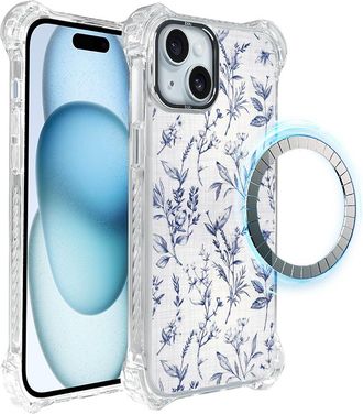 OEM Funda Ibizu Dropguard Ultra Para Iphone 15 Plus Con Magsafe, Pastel Bloom, Azure Whispers