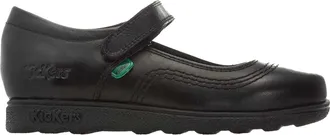 Kickers Meisjes Fragma Pop Leren Schoolschoenen (Zwart)