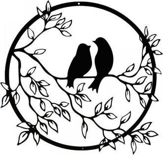 OEM Decoraci&oacute;n De Pared De Metal: P&aacute;jaro En La Rama De Un &Aacute;rbol, Silueta De P&aacute;jaro De Hierro Negro Para Pared, Arte De Pared De Metal Colgante Para Interi