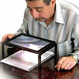 OEM Lupa De Lectura De P&aacute;gina Completa, Lupa Rectangular Grande De Mano Con 4 Luces Led, Aumento De 3x Para Lectura Para Personas Mayores, Funciona Con 2 