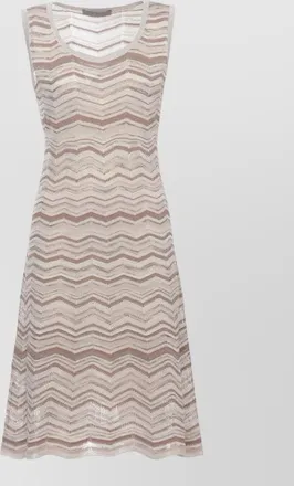 D.exterior sleeveless geometric knitted midi dress