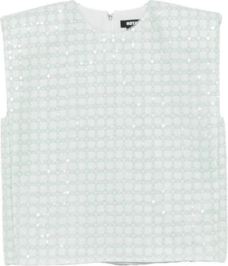 Rotate Top met kralen en borduursels - Dames - Tops zonder mouwen - Groen - M - Polyester - Tops