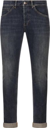 Dondup Blauwe Katoen Elastaan Jeans - Heren - Slim Fit Jeans - Blauw - W32 - Katoen - Jeans